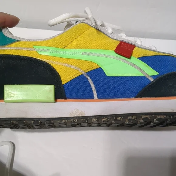 Puma Future Rider Twofold SD neon Shoes multicolor big boys 6.5c - Picture 4 of 10